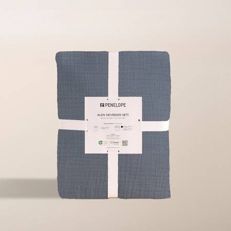 %100 Lyocell-Tencel™ Nevresim Seti 160x220 cm Denim - Alen Serisi - 2