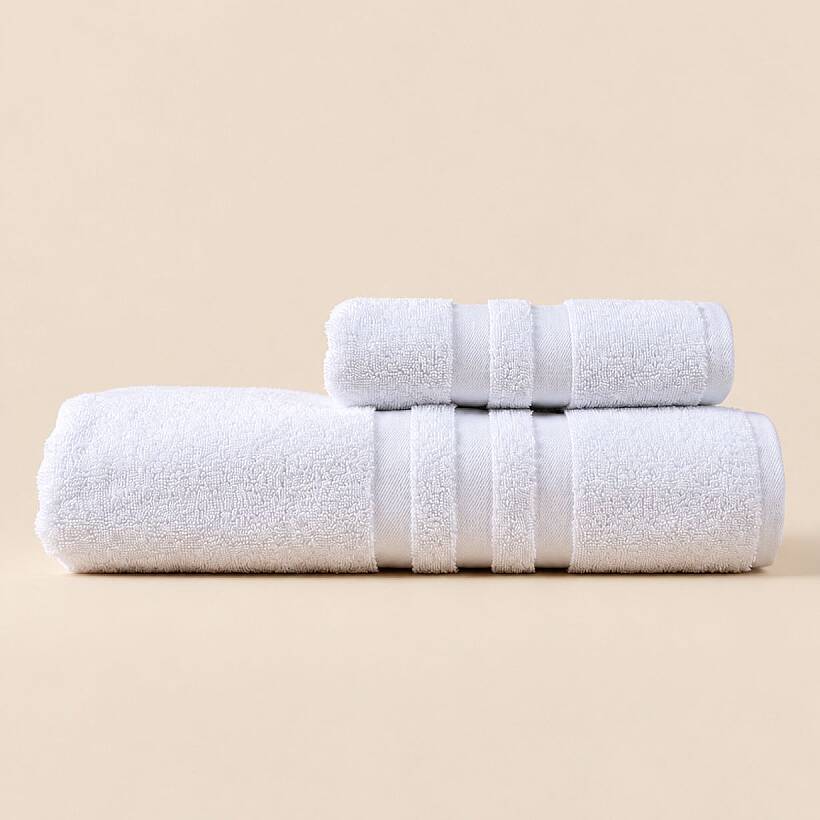 %100 Pamuk Havlu Beyaz - Bellina Serisi - 