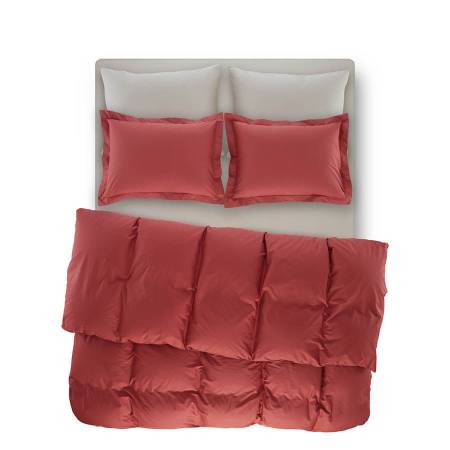 Catrine Percale Easy Care Duvet Cover Set Coral 160x220 - Thumbnail
