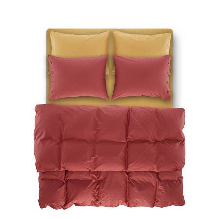 Catrine Percale Easy Care Duvet Cover Set Coral 200x220 - Thumbnail