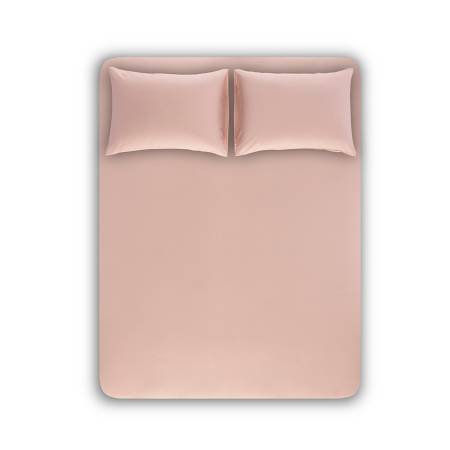 %100 TENCEL™ Lastikli Çarşaf Seti 160x200 cm Pudra - Celine Serisi - 1