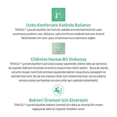 %100 TENCEL™ Lastikli Çarşaf Seti 160x200 cm Pudra - Celine Serisi - 8