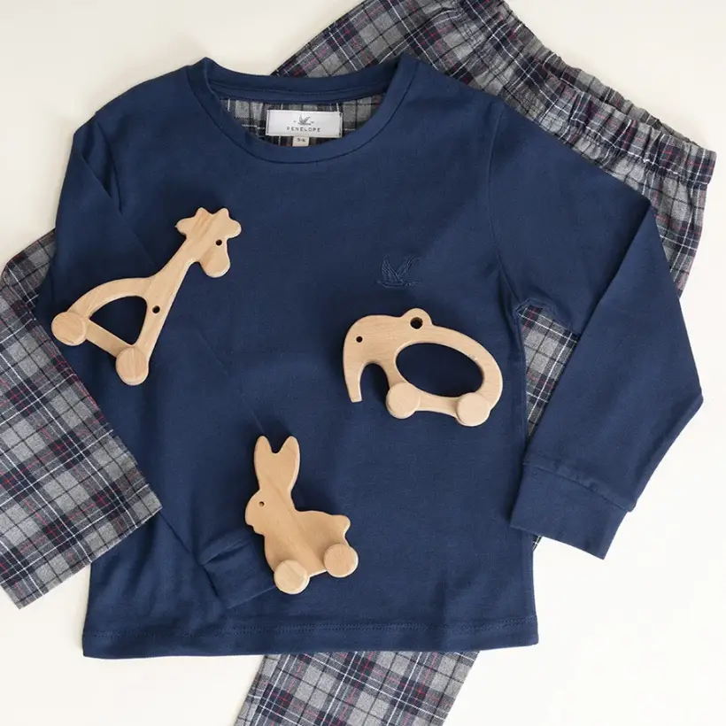 Erkek Çocuk Pijama Takımı 9-10 Yaş Lacivert - 