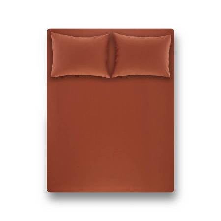 Laura Percale Easy Care Elastic Bed Sheet Set Tile 180X200+35 - Thumbnail