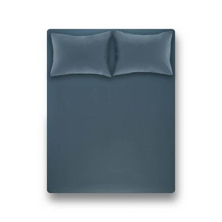 PENELOPE BEDROOM - Laura Percale Easy Care Rubber Sheet Set Petrol 100X200+35