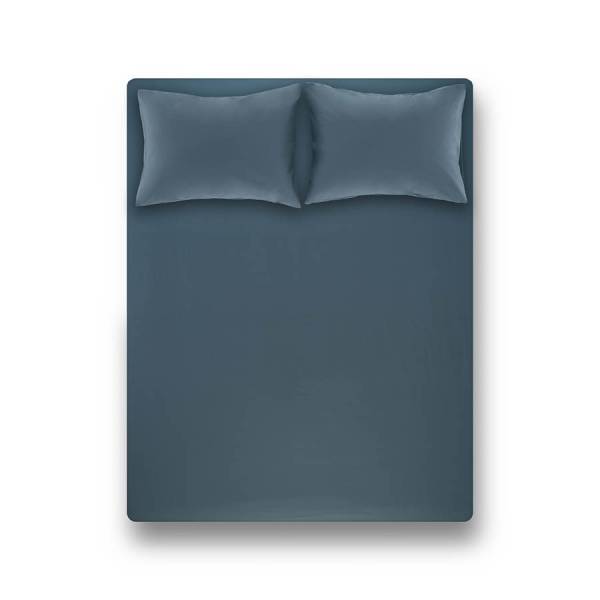 Laura Percale Easy Care Rubber Sheet Set Petrol 100X200+35