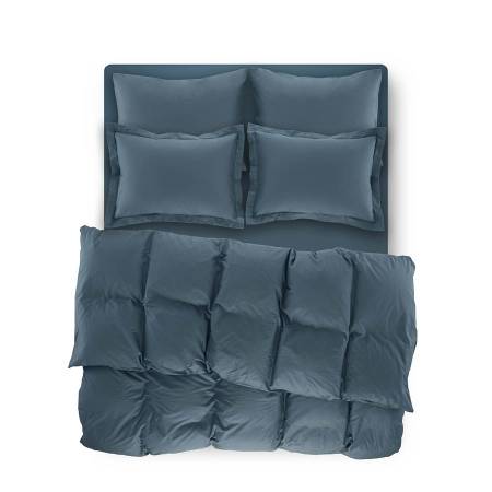 Laura Percale Easy Care Rubber Sheet Set Petrol 100X200+35 - Thumbnail