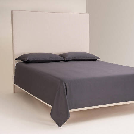 %100 Pamuk Saten Nevresim Seti 240x220 cm Antrasit - Lia Serisi - 2