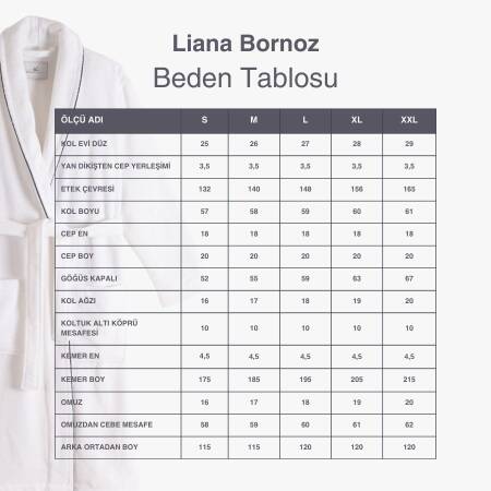 %100 Pamuk Bornoz XXL Lacivert - Liana Serisi - 8