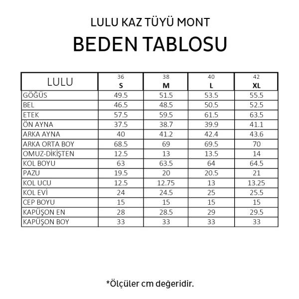 Lulu Kadın Kaz Tüyü Mont Ekru XL