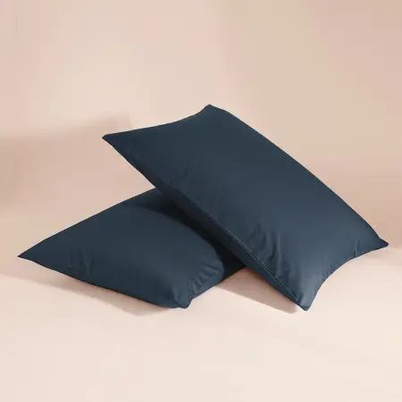 %100 Pamuk Percale 2'li Yastık Kılıfı Lacivert - Pure Serisi - 2
