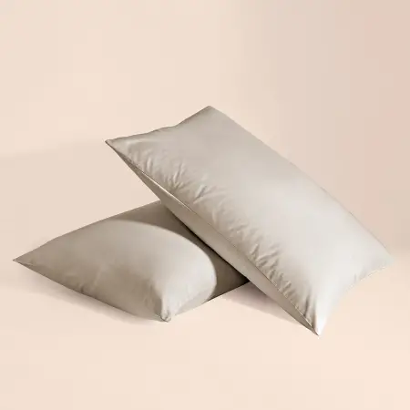 %100 Pamuk Percale 2'li Yastık Kılıfı Taş Rengi - Pure Serisi - 2