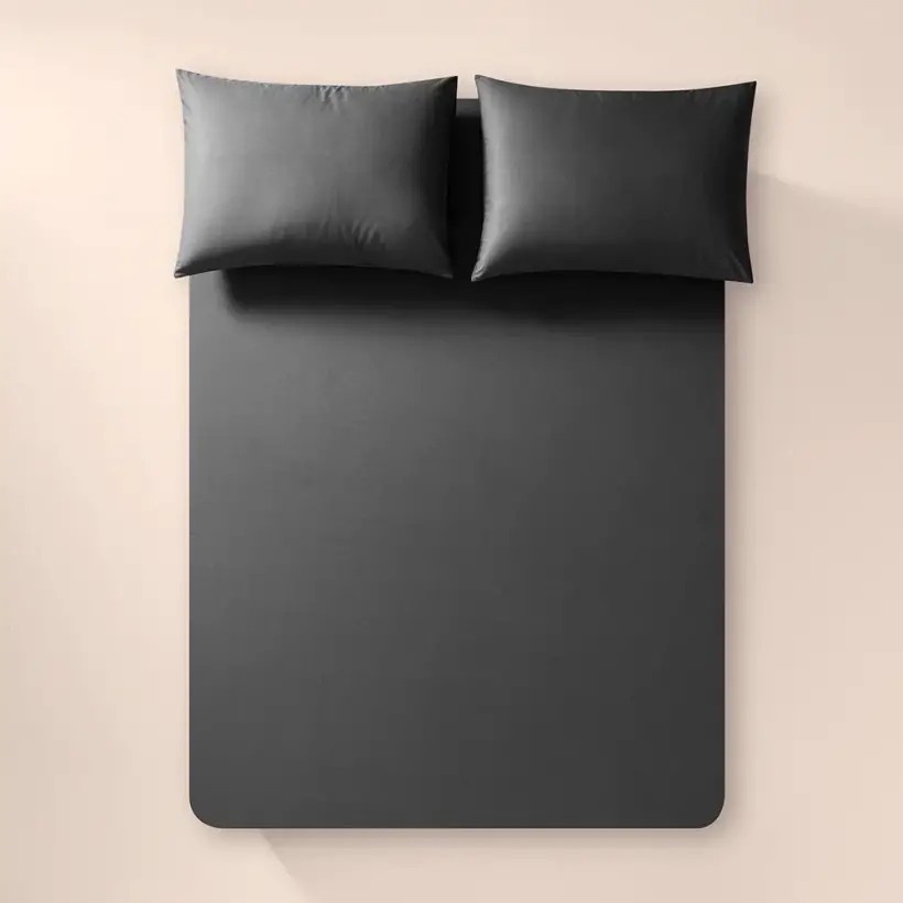 %100 Pamuk Percale Lastikli Çarşaf 200x200 cm Antrasit - Pure Serisi - PENELOPE