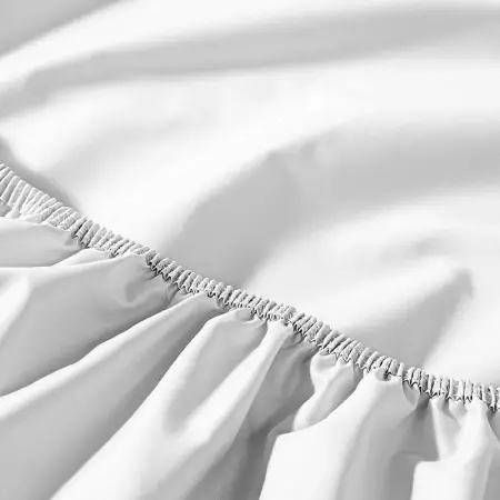 %100 Pamuk Percale Lastikli Çarşaf Seti 100x200 cm Beyaz - Pure Serisi - 5