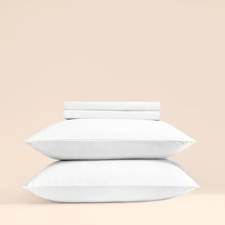 %100 Pamuk Percale Lastikli Çarşaf Seti 100x200 cm Beyaz - Pure Serisi - 2
