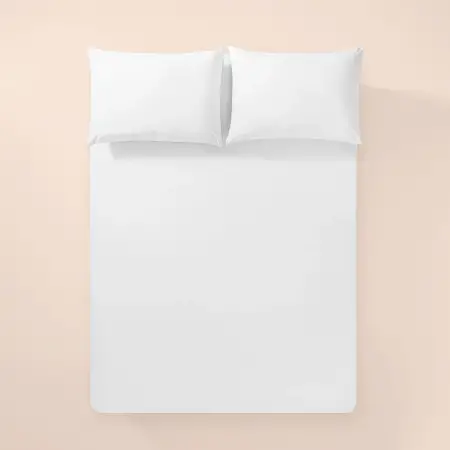 %100 Pamuk Percale Lastikli Çarşaf Seti 100x200 cm Beyaz - Pure Serisi - 1
