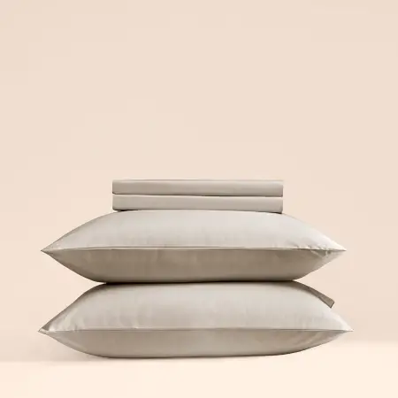 %100 Pamuk Percale Lastikli Çarşaf Seti 100x200 cm Taş Rengi - Pure Serisi - 2