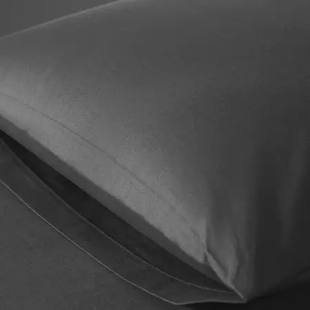 %100 Pamuk Percale Lastikli Çarşaf Seti 120x200 cm Antrasit - Pure Serisi - 3