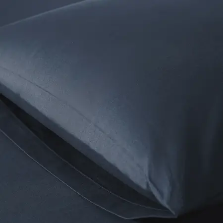 %100 Pamuk Percale Lastikli Çarşaf Seti 120x200 cm Lacivert - Pure Serisi - 3