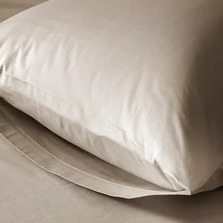 %100 Pamuk Percale Lastikli Çarşaf Seti 120x200 cm Taş Rengi - Pure Serisi - 3