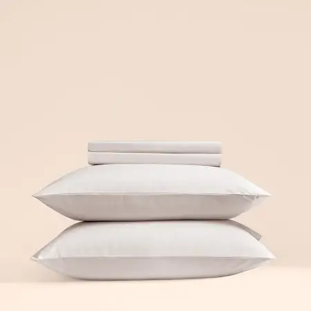 %100 Pamuk Percale Lastikli Çarşaf Seti 200x200 cm Gri - Pure Serisi - 2