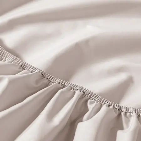 %100 Pamuk Percale Lastikli Çarşaf Seti 200x200 cm Gri - Pure Serisi - 5