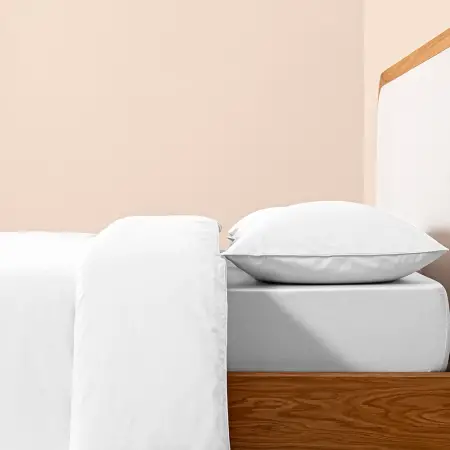 %100 Pamuk Percale Nevresim Seti 200x220 cm Beyaz - Pure Serisi - 7