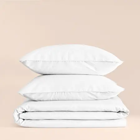 %100 Pamuk Percale Nevresim Seti 200x220 cm Beyaz - Pure Serisi - 2