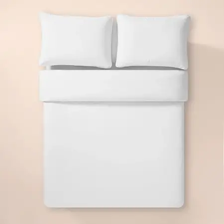 %100 Pamuk Percale Nevresim Seti 200x220 cm Beyaz - Pure Serisi - 3
