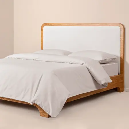 %100 Pamuk Percale Nevresim Seti 200x220 cm Gri - Pure Serisi - 1