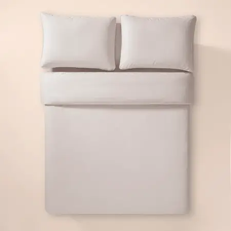 %100 Pamuk Percale Nevresim Seti 200x220 cm Gri - Pure Serisi - 3