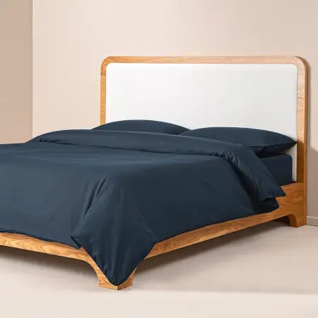 %100 Pamuk Percale Nevresim Seti 200x220 cm Lacivert - Pure Serisi - 1