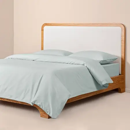 %100 Pamuk Percale Nevresim Seti 200x220 cm Mavi - Pure Serisi - 1