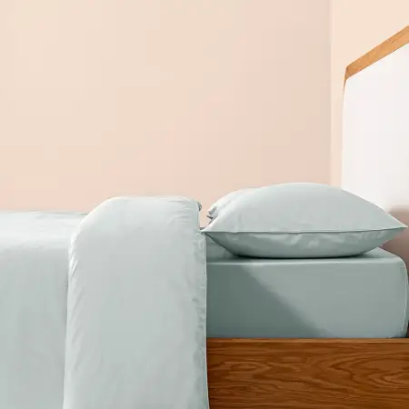 %100 Pamuk Percale Nevresim Seti 200x220 cm Mavi - Pure Serisi - 7