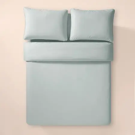 %100 Pamuk Percale Nevresim Seti 200x220 cm Mavi - Pure Serisi - 3