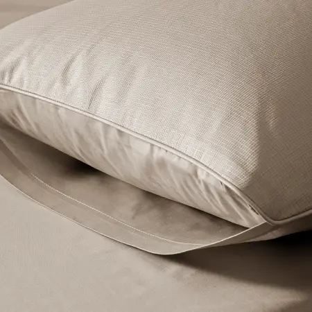 %100 Pamuk Percale Nevresim Seti 200x220 cm Taş Rengi - Pure Serisi - 4