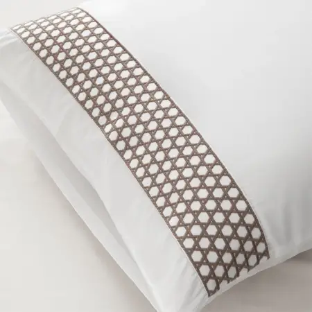 %100 Pamuk Saten Kumaş Nevresim Seti 240x220 cm Beyaz Taş- Regina Serisi - 3