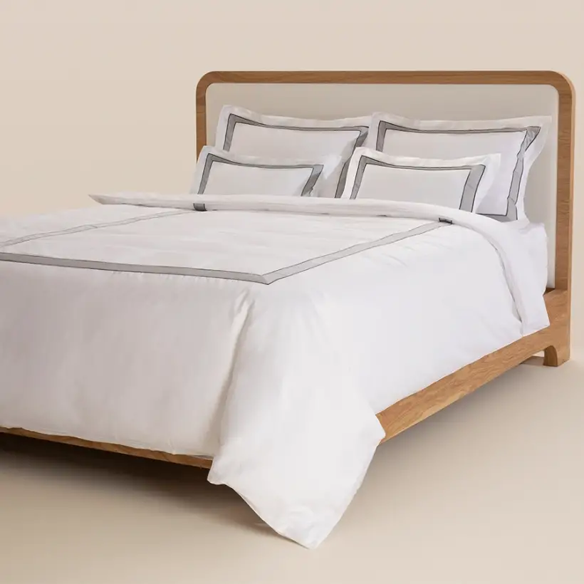 %100 Pamuk Saten Nevresim Seti 200x220 cm Antrasit - Bella Serisi - 