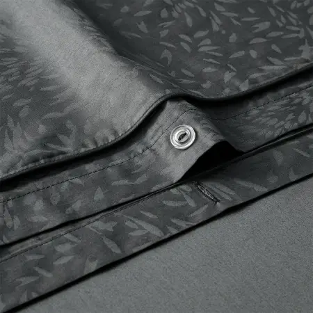 %100 Pamuk Saten Nevresim Seti 240x220 cm Antrasit - Plume Serisi - 4