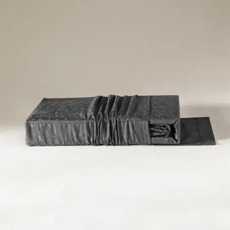 %100 Pamuk Saten Nevresim Seti 240x220 cm Antrasit - Plume Serisi - 8