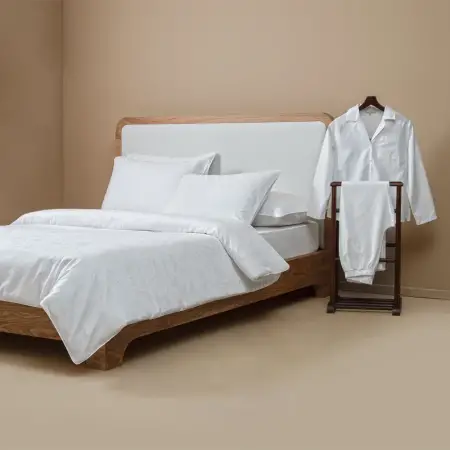 %100 Pamuk Saten Nevresim Seti 260x240 cm Beyaz - Plume Serisi - 9