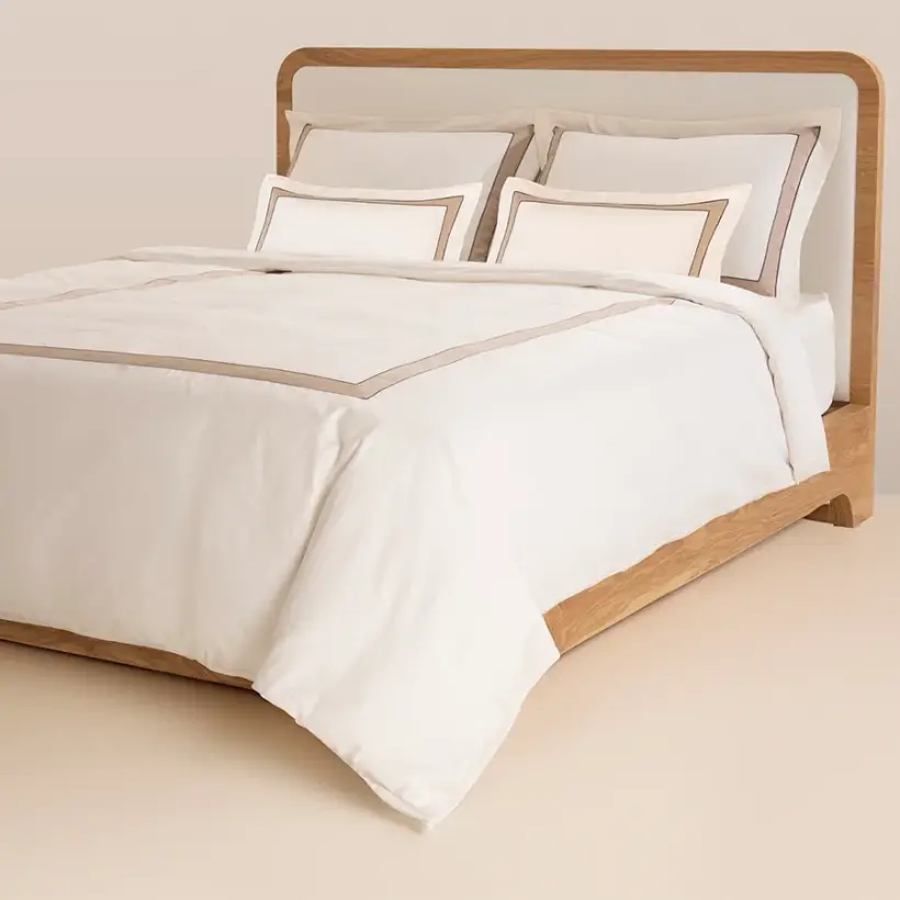%100 Pamuk Saten Nevresim Seti 260x240 cm Taş - Bella Serisi - 