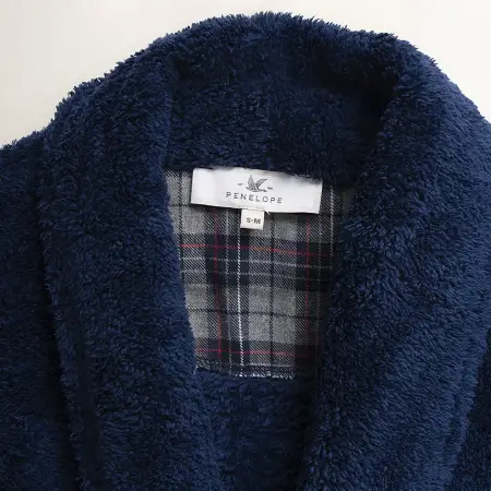 Peluş Sabahlık L-XL Lacivert - 2