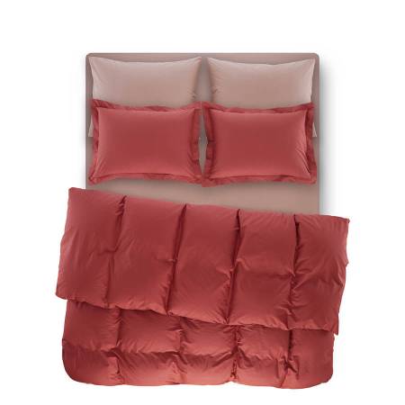 Penelope Bedroom Catrine Percale Easy Care Duvet Cover Set Coral 220x240 - Thumbnail