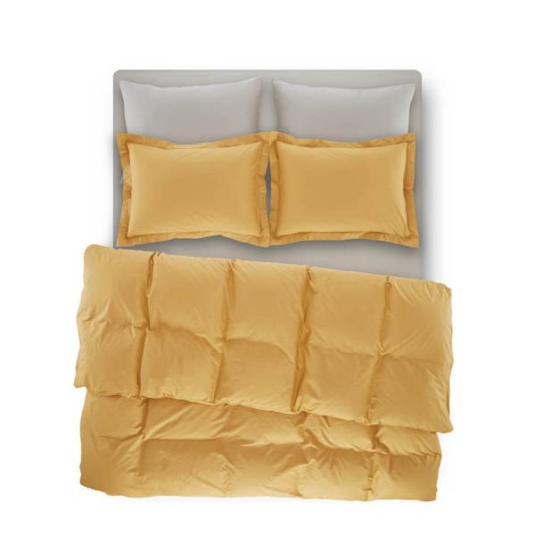 Penelope Bedroom Catrine Percale Easy Care Duvet Cover Set Mustard 240x260