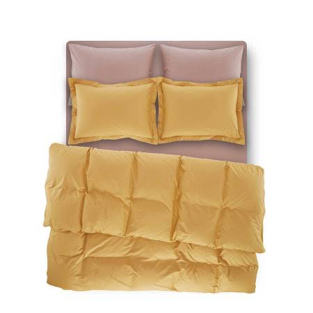 Penelope Bedroom Catrine Percale Easy Care Duvet Cover Set Mustard 240x260 - Thumbnail