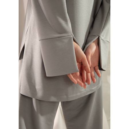 Penelope Bedroom Marche Loungwear Suit Gray L - Thumbnail