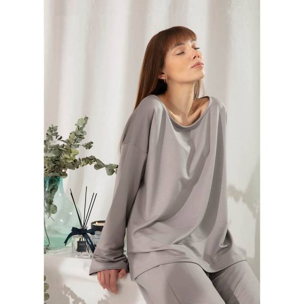 Penelope Bedroom Marche Loungwear Suit Gray S