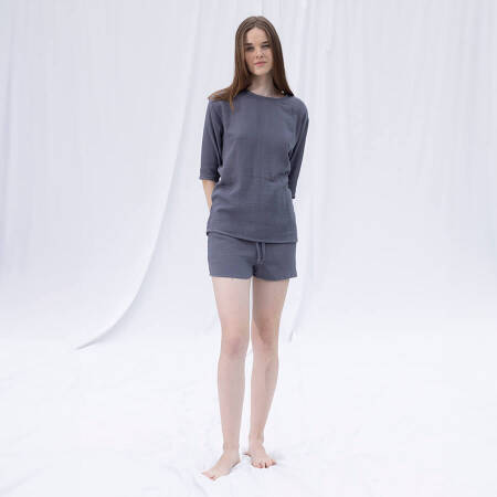 Penelope by Serli Keçoğlu Müslin Şort Koyu Gri L-XL - 2