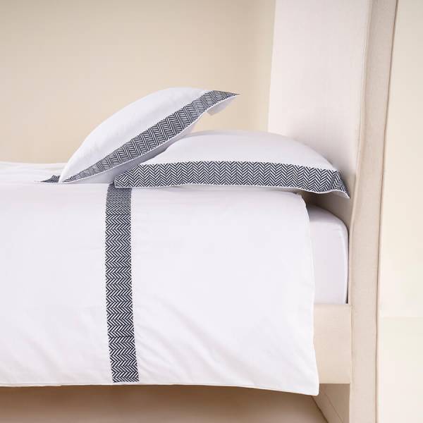 %100 Pamuk Saten Nevresim Seti 200x220 cm Lacivert - Elegance Serisi - 